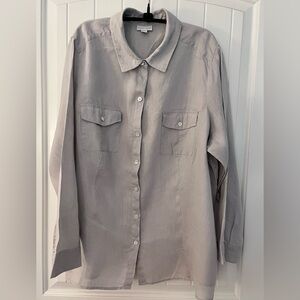 J.Jill Love Linen Gray Blouse